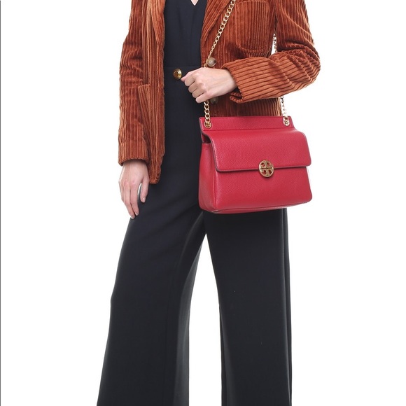 Tory Burch Chelsea flap Red shoulder bag NEW - Picture 3 of 8
